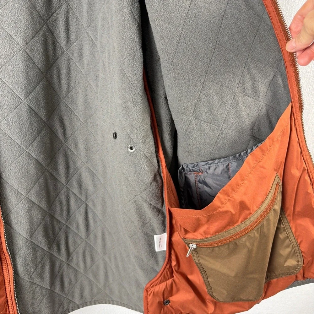Peter Millar Mens XL Quilted Fleece Lined Jacket Burnt Orange Full Zip Coat